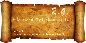 Ráczkövi Gabriella névjegykártya