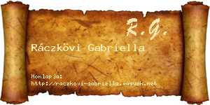 Ráczkövi Gabriella névjegykártya